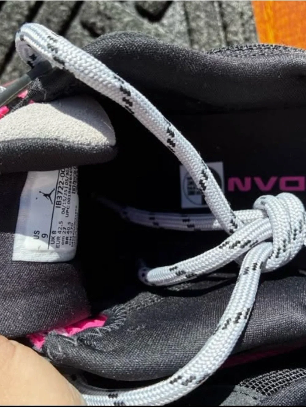 Jordan Men's Pink and Gray Sneakers - Mesh & Suede